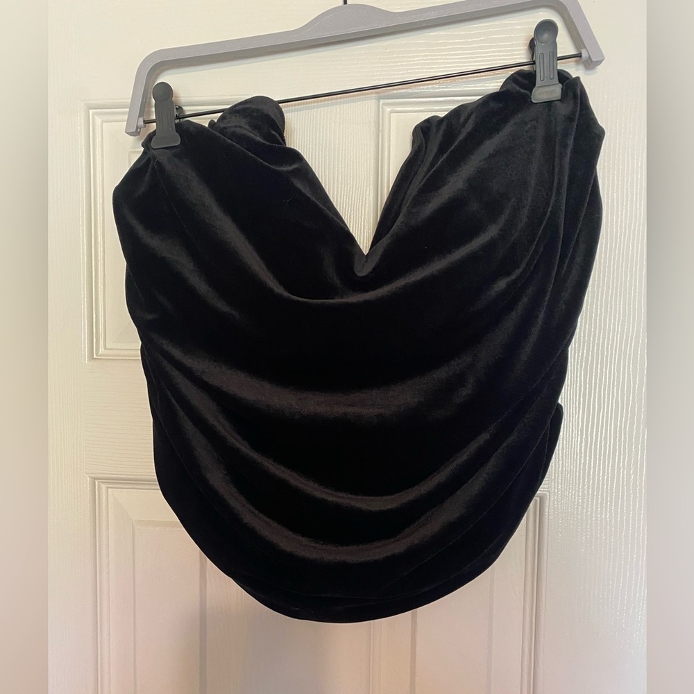 Express Black Velvet Top